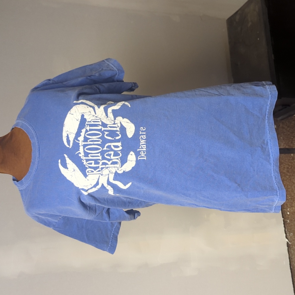 Comfort Colors M Medium Blue/Purple Rehoboth Beach Delaware Crab tshirt